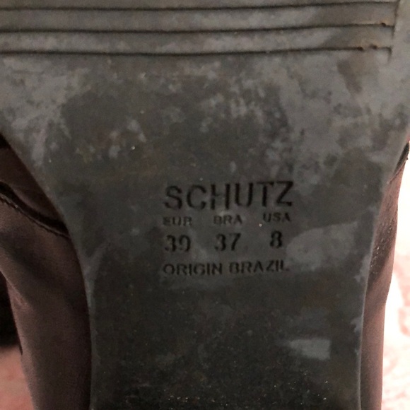 39/8 Schutz Black Leather Goth Witchy Buckle Strappy Boots Booties Magic Coven - Picture 8 of 14